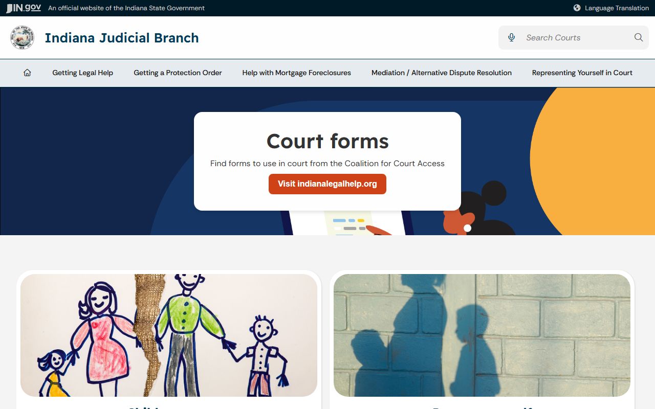 Benton County court dockets Indiana self-service forms