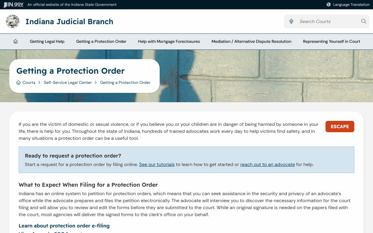 Benton County court dockets protection order filing source