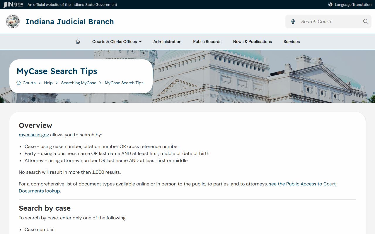 Benton County court records MyCase search tips