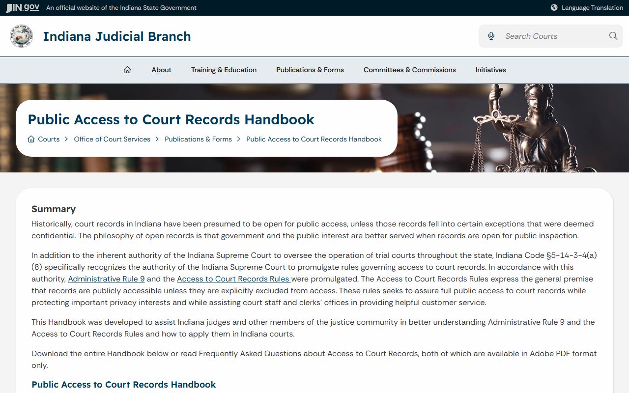Benton County court records public access handbook