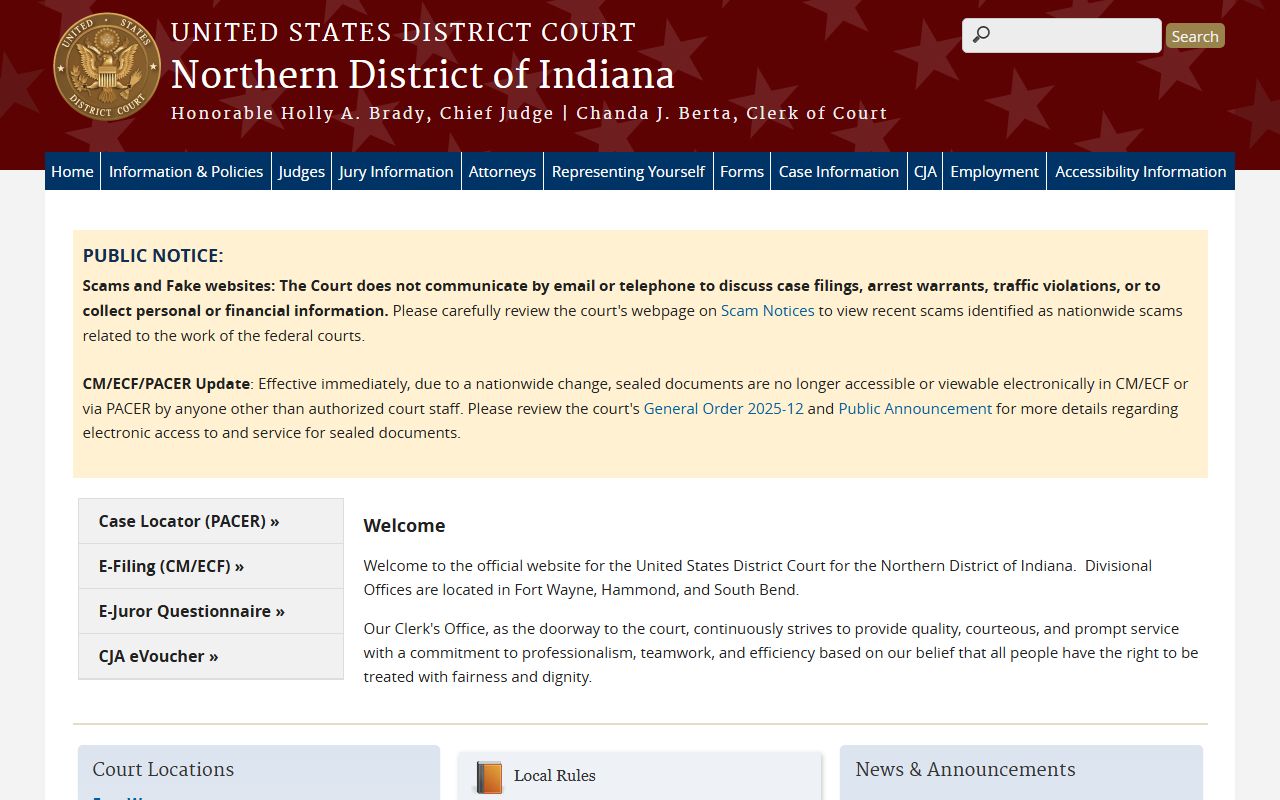 Benton County Circuit Court records compared with Northern District of Indiana federal court