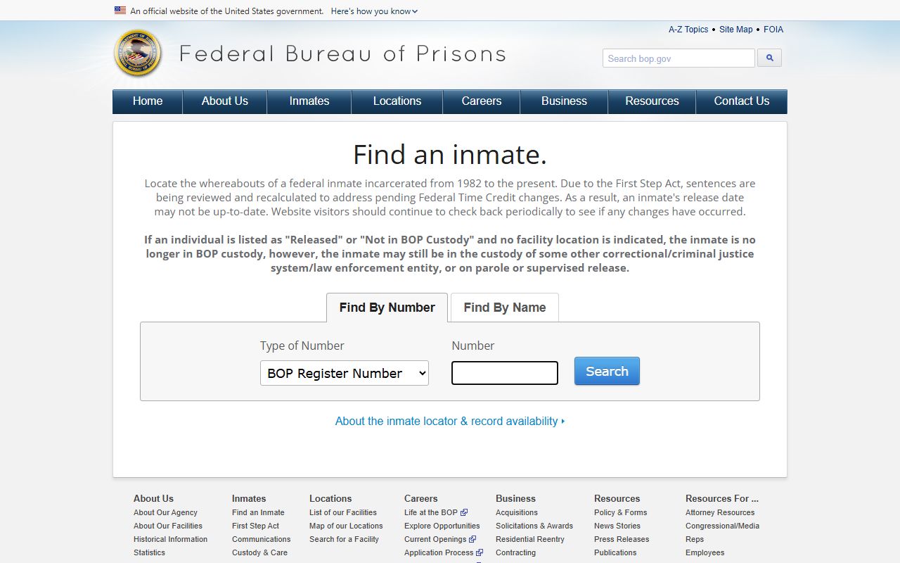 Benton County inmate records Federal Bureau of Prisons inmate locator fallback