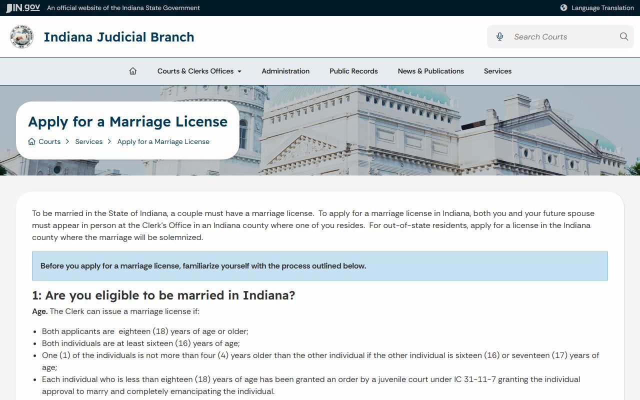 Benton County marriage records Indiana marriage license instructions