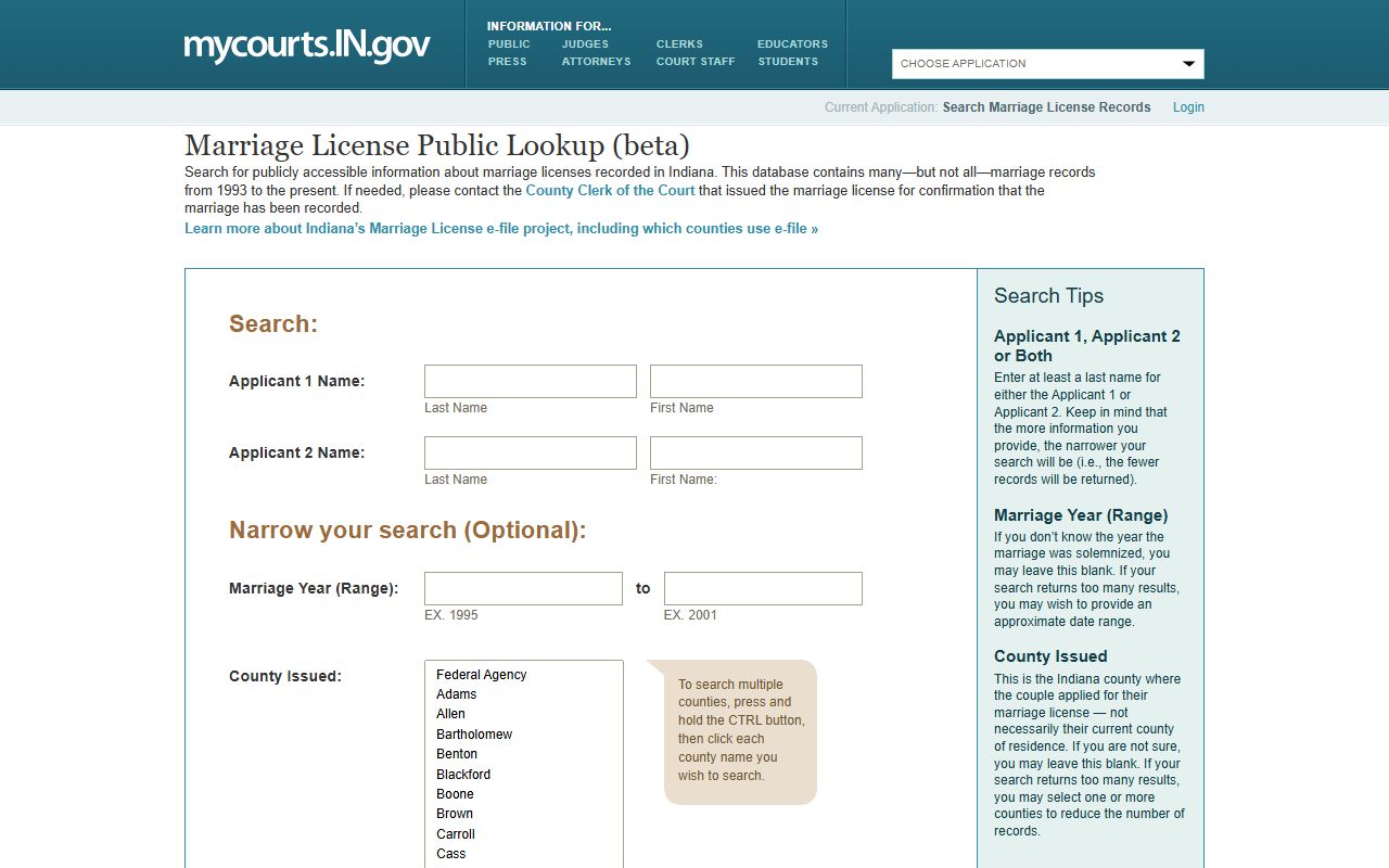 Benton County marriage records public marriage license lookup