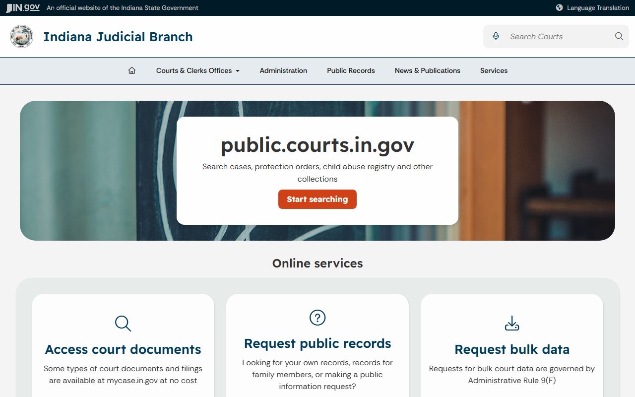Benton County probate records Indiana court public records guidance