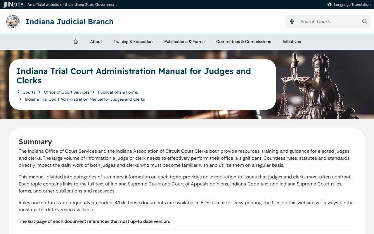 Benton County probate records trial court administration manual