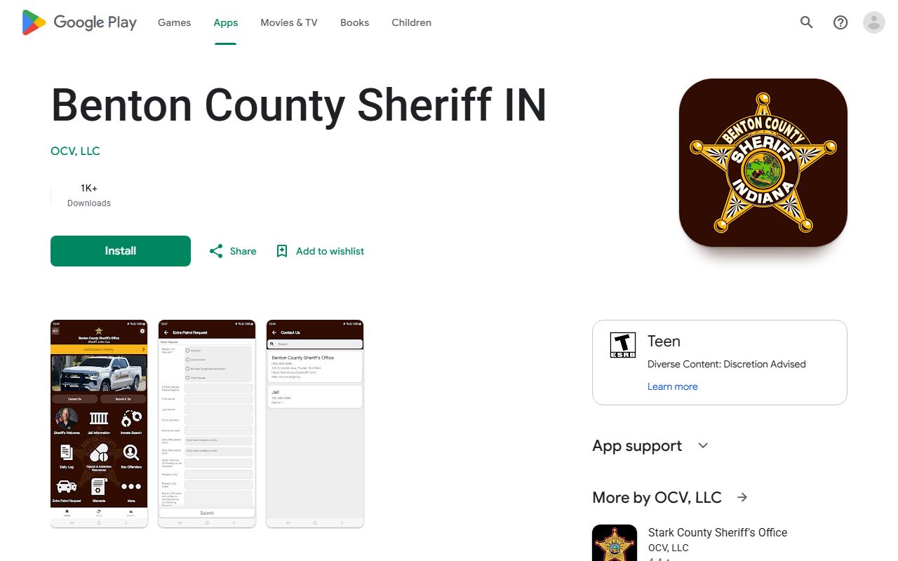 Benton County warrant search sheriff Android app source
